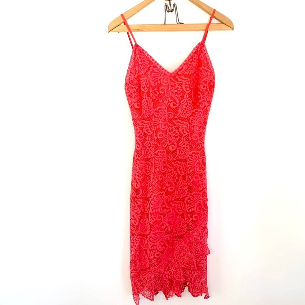 Bb Dakota RSVP coral lace dress